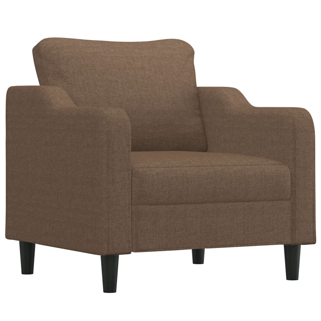 Fotelja s tabureom smeđa 60 cm od tkanine