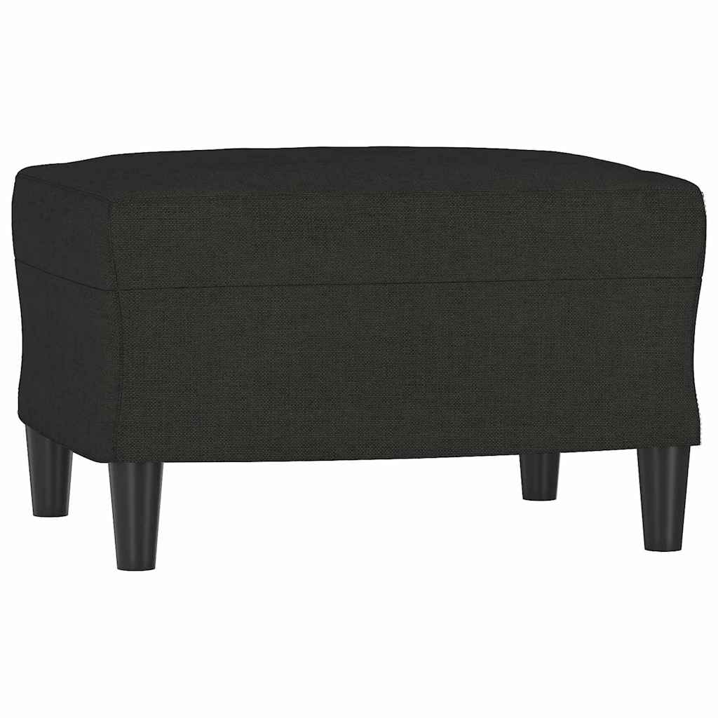 Trosjed s tabureom crni 180 cm od tkanine