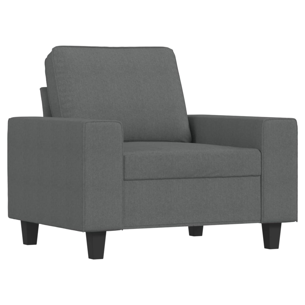 Fotelja s tabureom tamnosiva 60 cm od tkanine