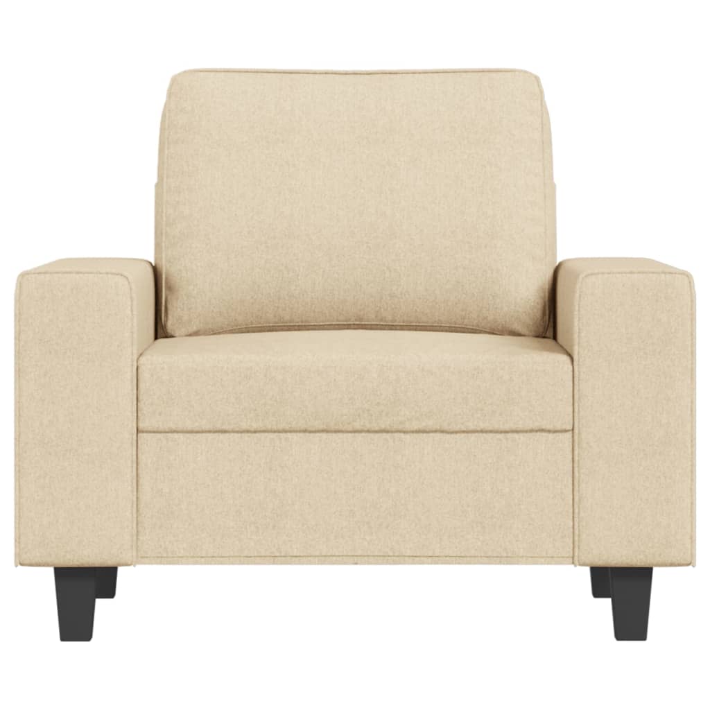 Fotelja s tabureom krem 60 cm od tkanine