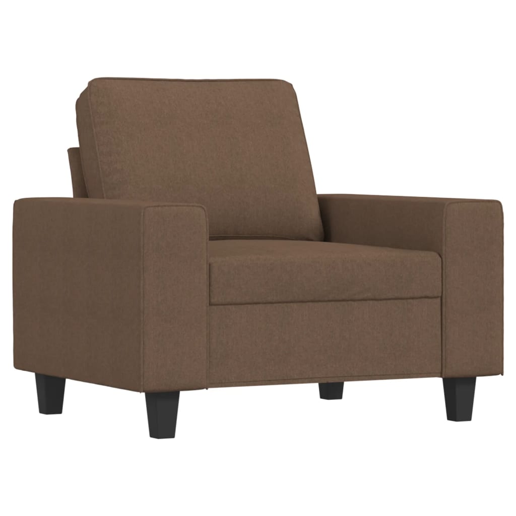 Fotelja s tabureom smeđa 60 cm od tkanine