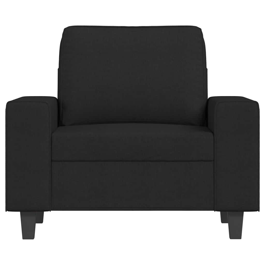 Fotelja s tabureom crna 60 cm od tkanine