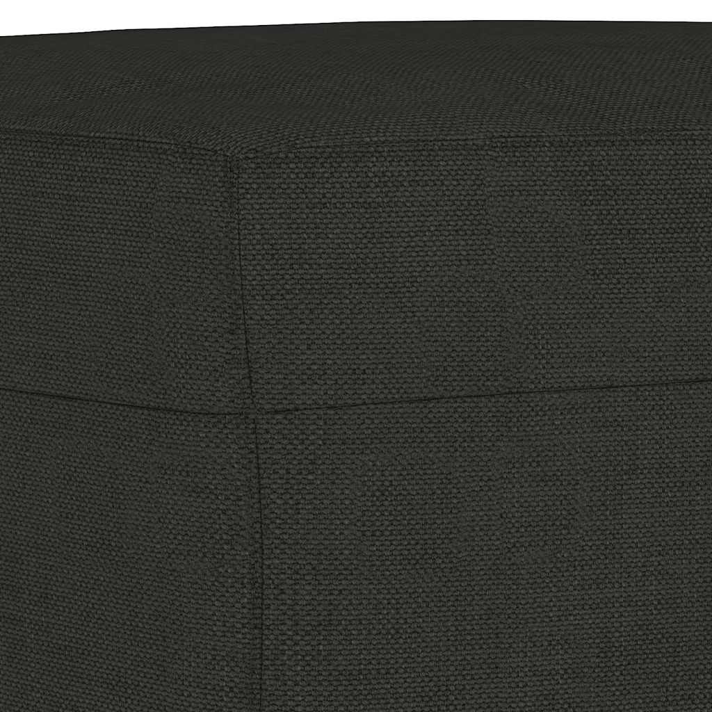 Fotelja s tabureom crna 60 cm od tkanine