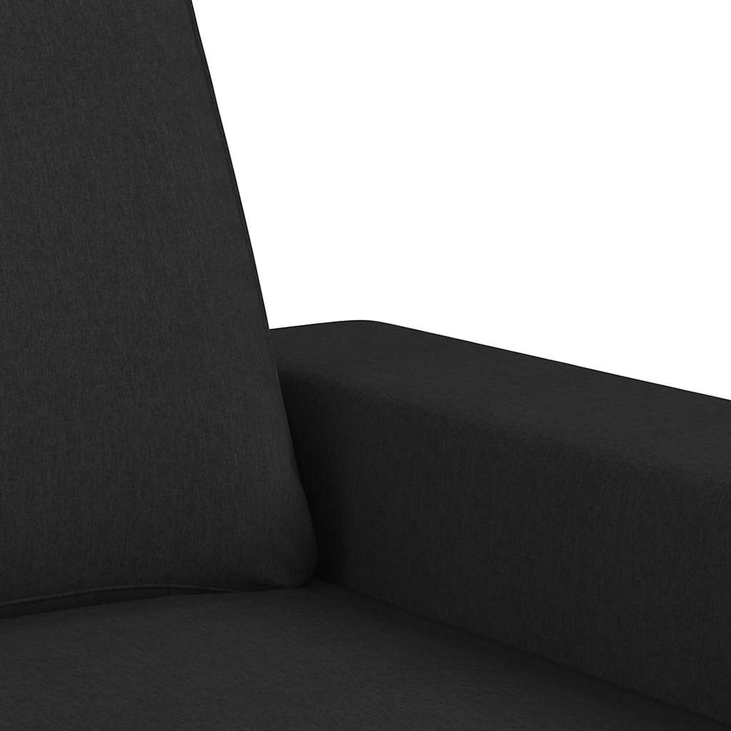 Fotelja s tabureom crna 60 cm od tkanine