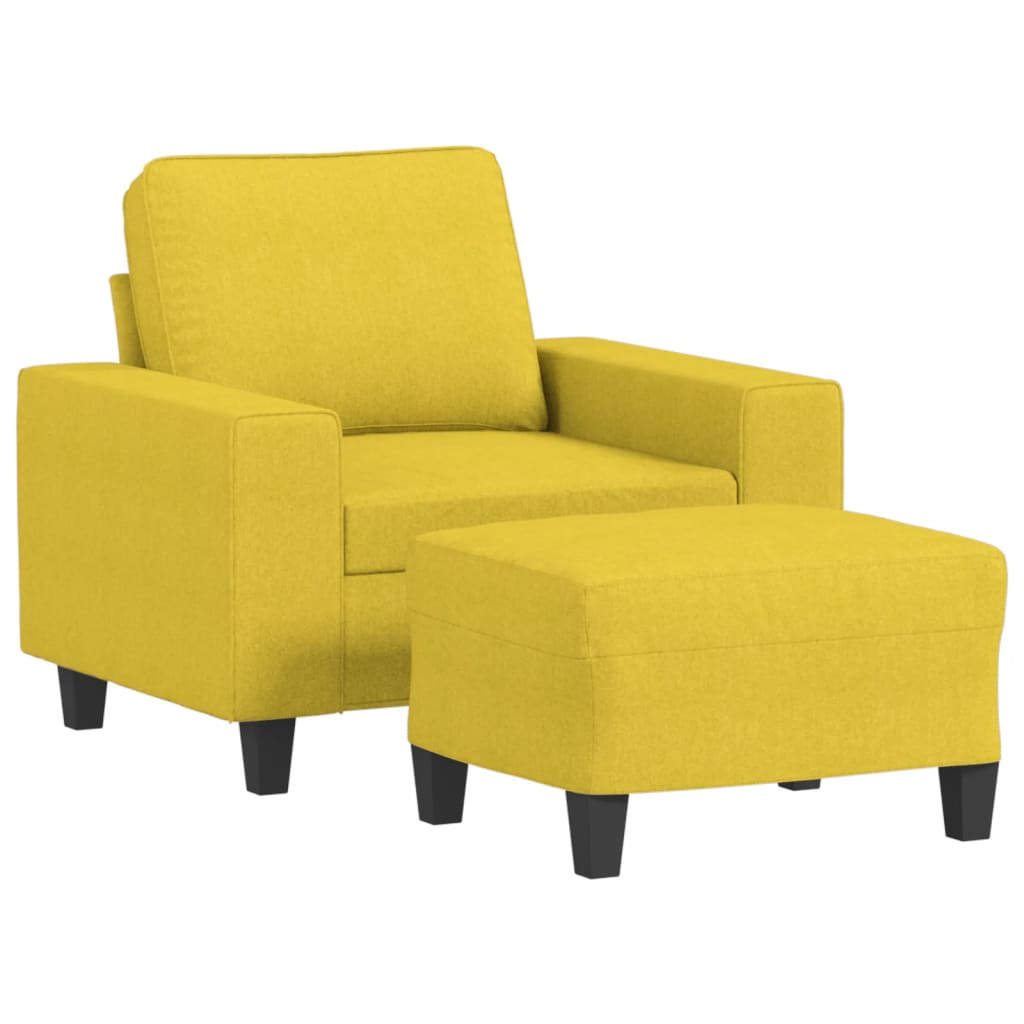Fotelja s tabureom svjetložuta 60 cm od tkanine
