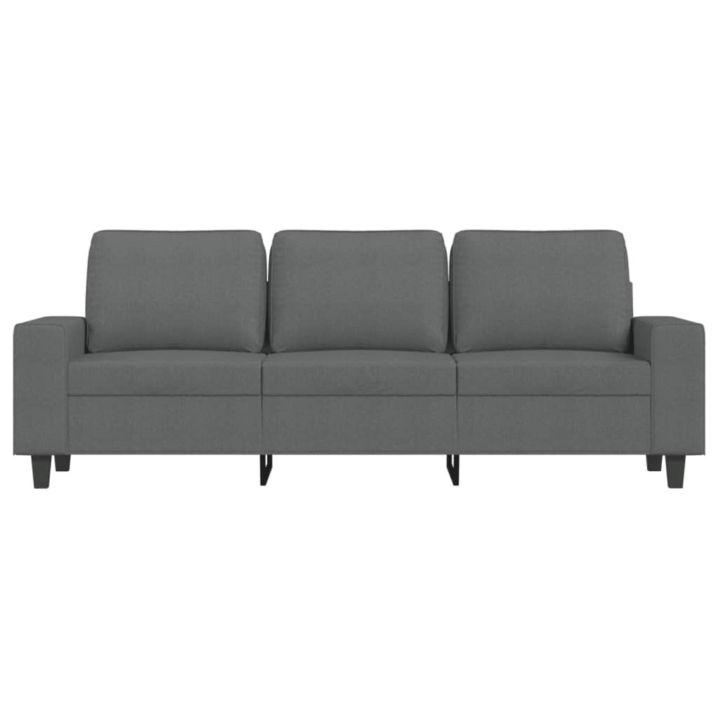 Trosjed s tabureom tamnosivi 180 cm od tkanine