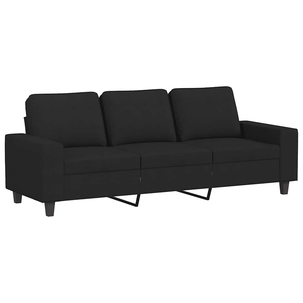 Trosjed s tabureom crni 180 cm od tkanine