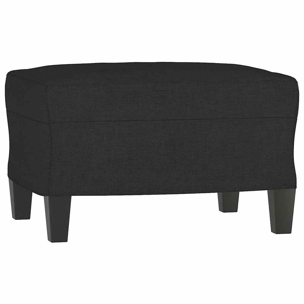 Trosjed s tabureom crni 180 cm od tkanine