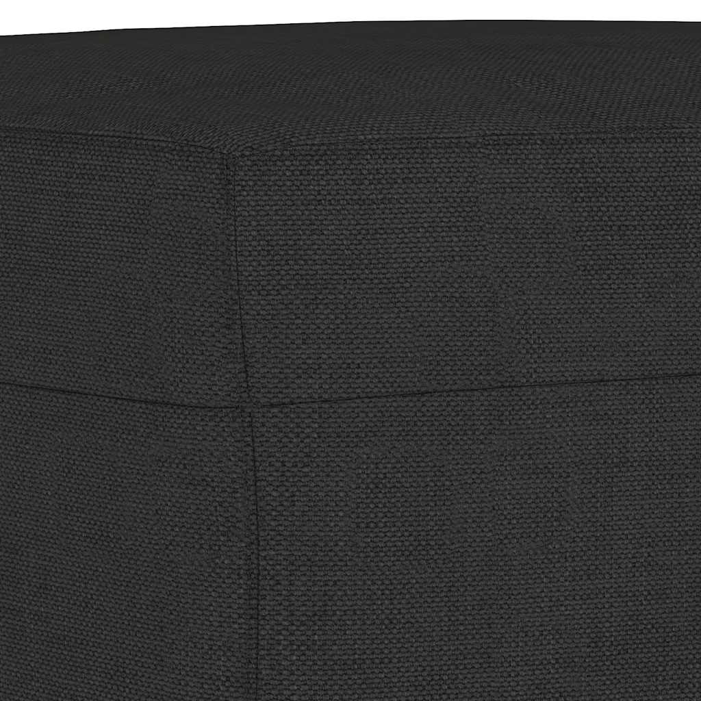 Trosjed s tabureom crni 180 cm od tkanine