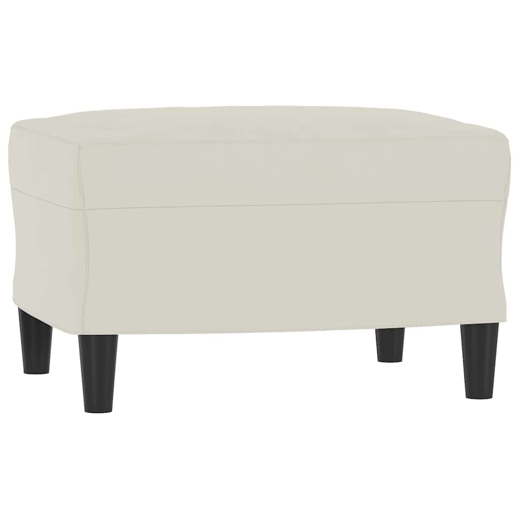Fotelja s tabureom krem 60 cm baršunasta