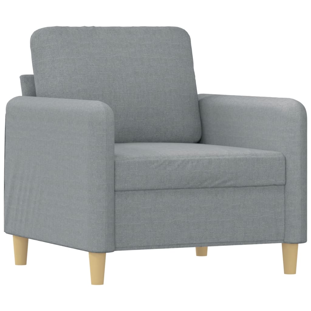 Fotelja s tabureom svjetlosiva 60 cm od tkanine