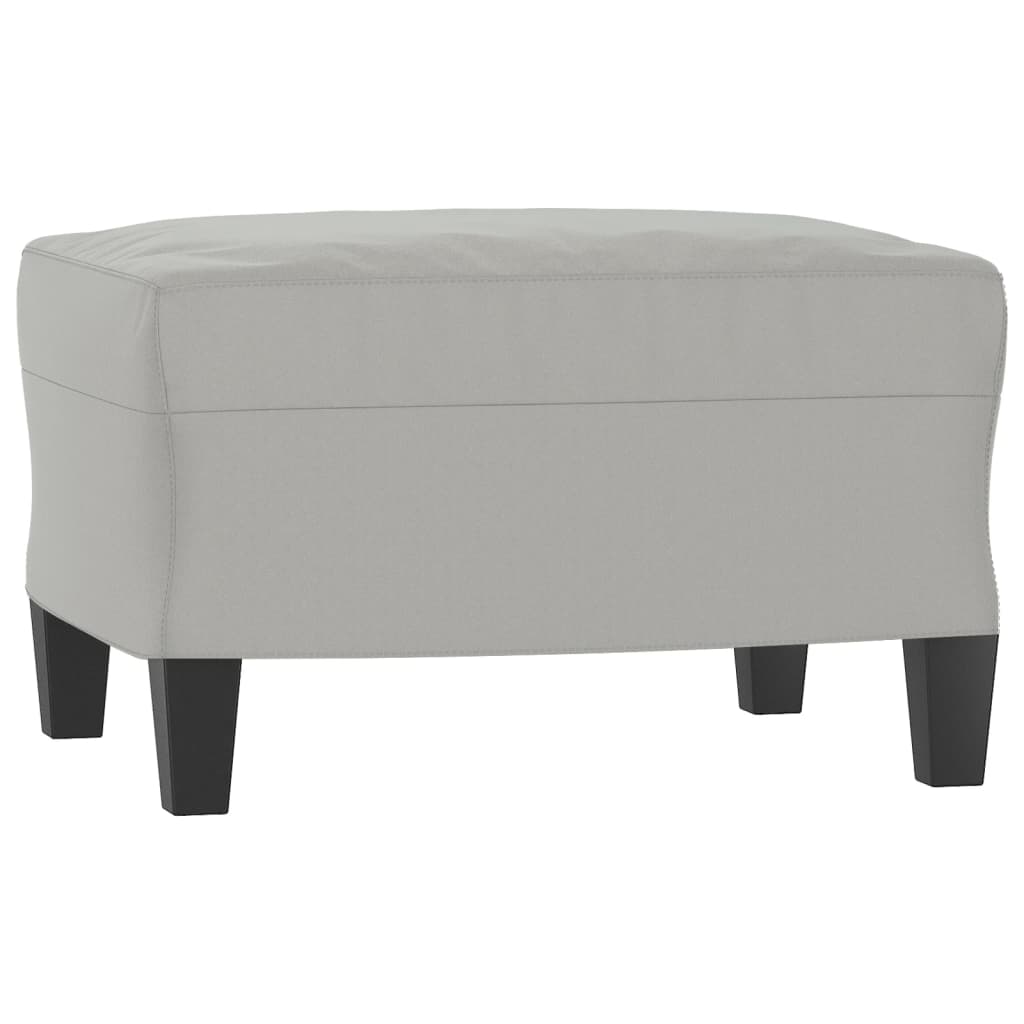 Fotelja s tabureom svjetlosiva 60 cm od mikrovlakna