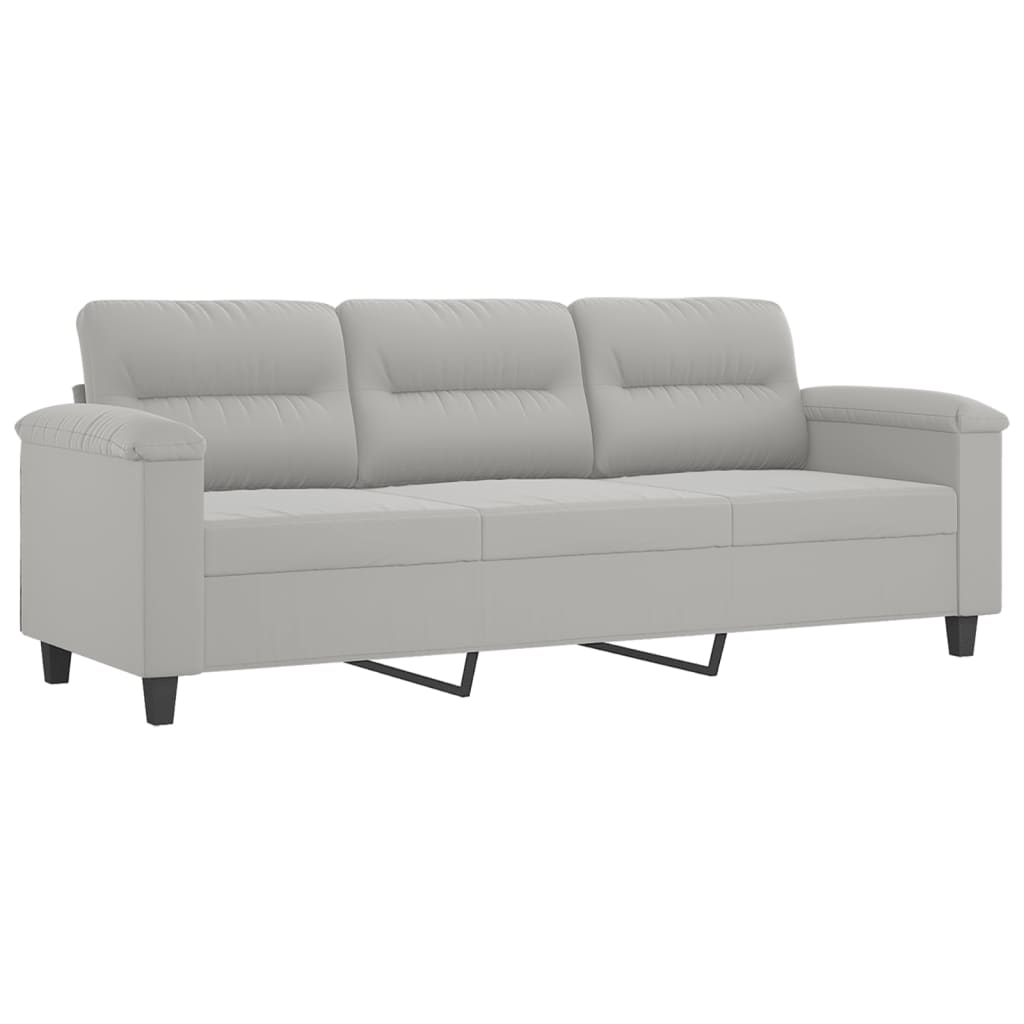 Trosjed s tabureom svjetlosivi 180 cm od mikrovlakana
