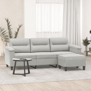Trosjed s tabureom svjetlosivi 180 cm od mikrovlakana