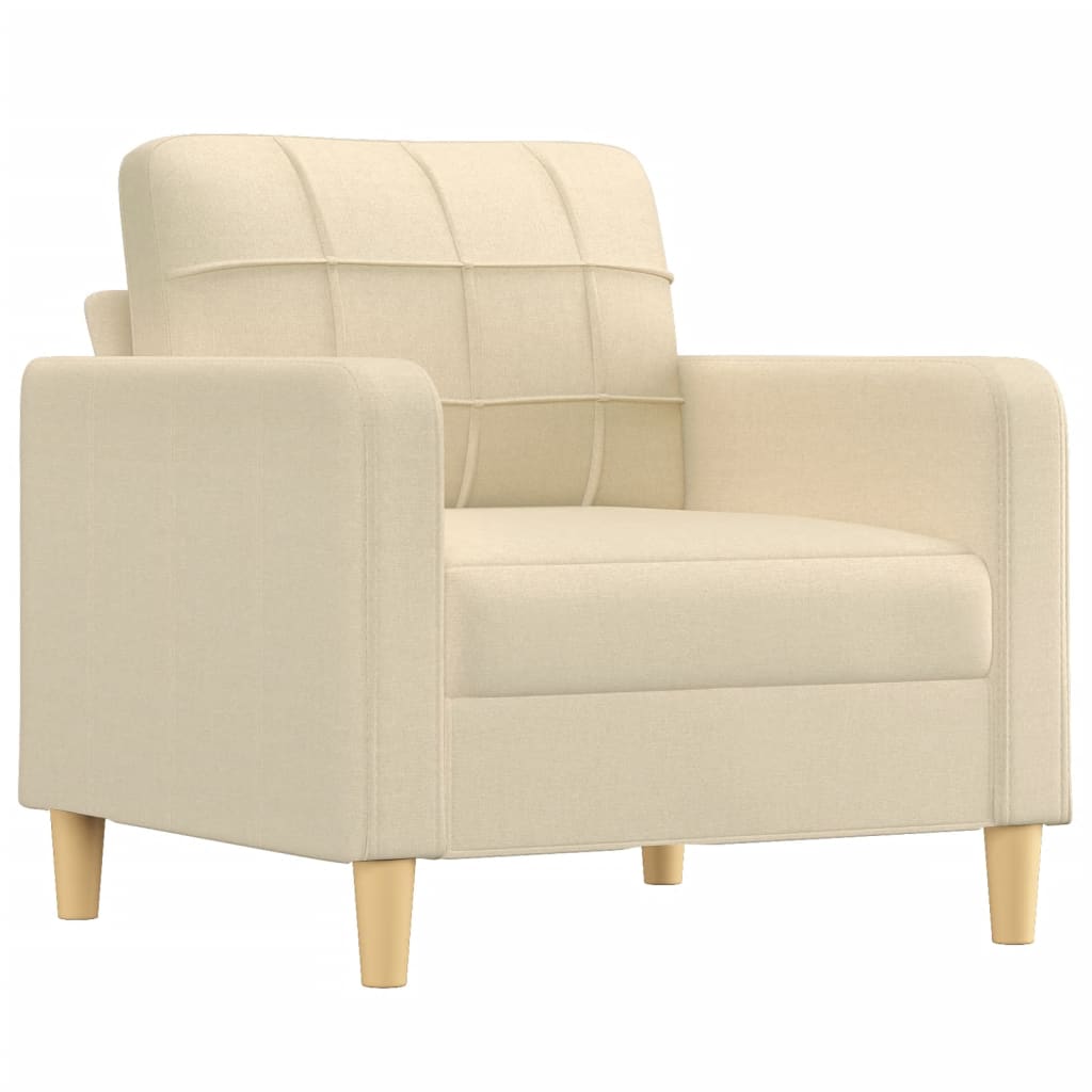 3-dijelni set sofa s jastucima krem od tkanine