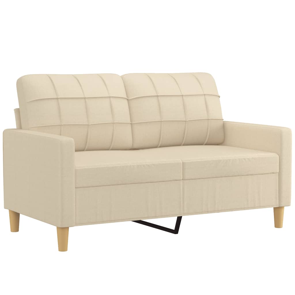 4-dijelni set sofa s jastucima krem od tkanine