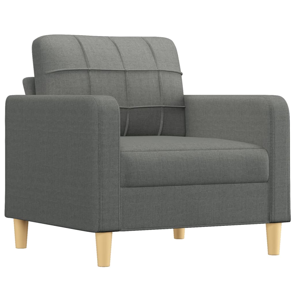 3-dijelni set sofa s jastucima tamnosivi od tkanine