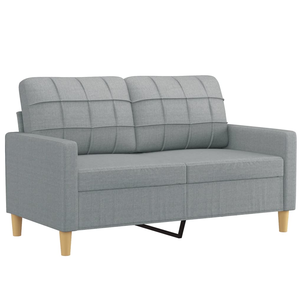 4-dijelni set sofa s jastucima svjetlosivi od tkanine