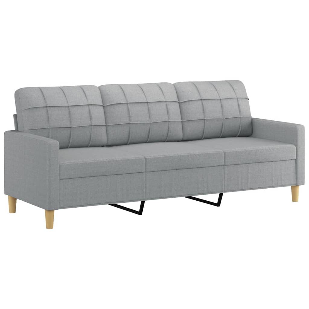 4-dijelni set sofa s jastucima svjetlosivi od tkanine