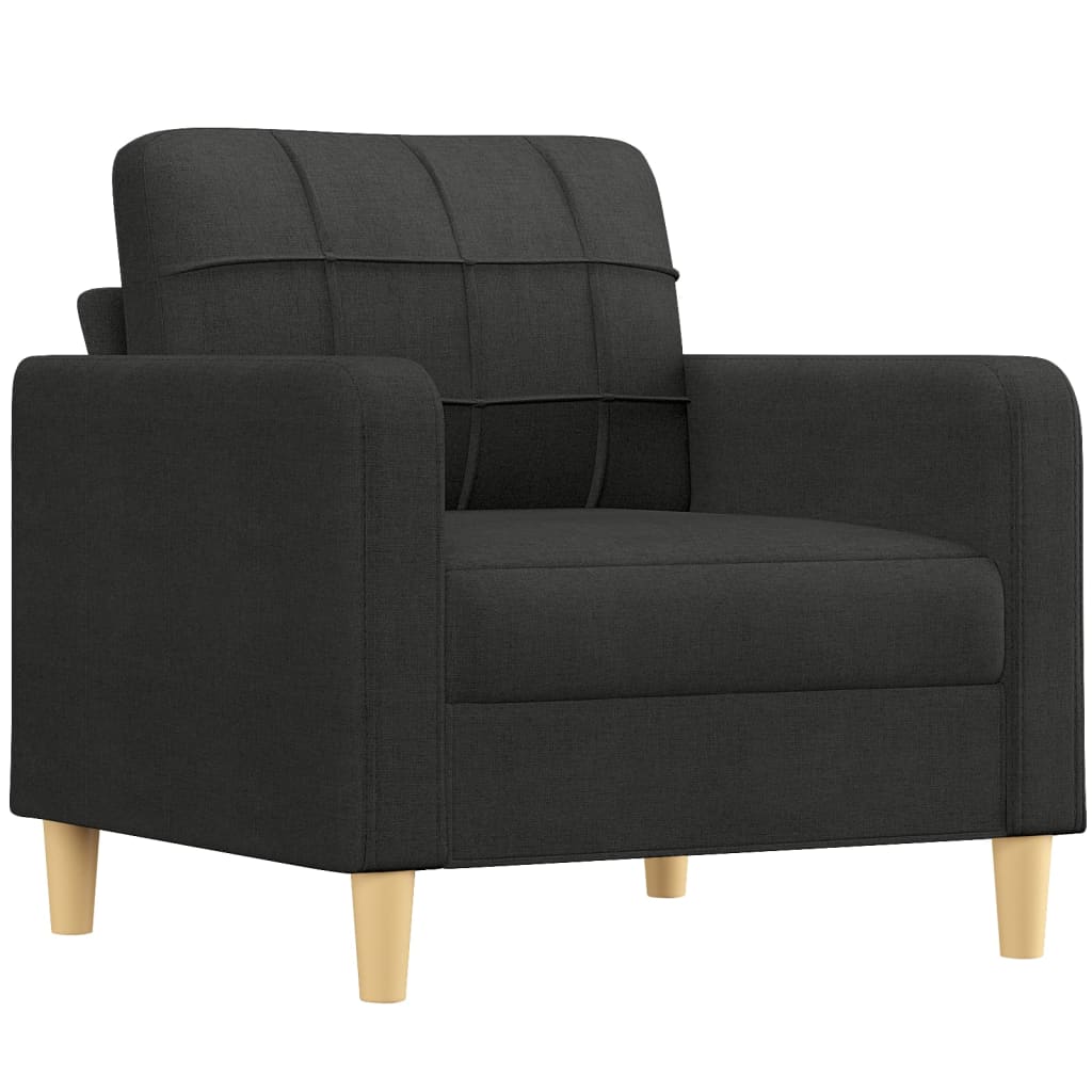 4-dijelni set sofa s jastucima crni od tkanine