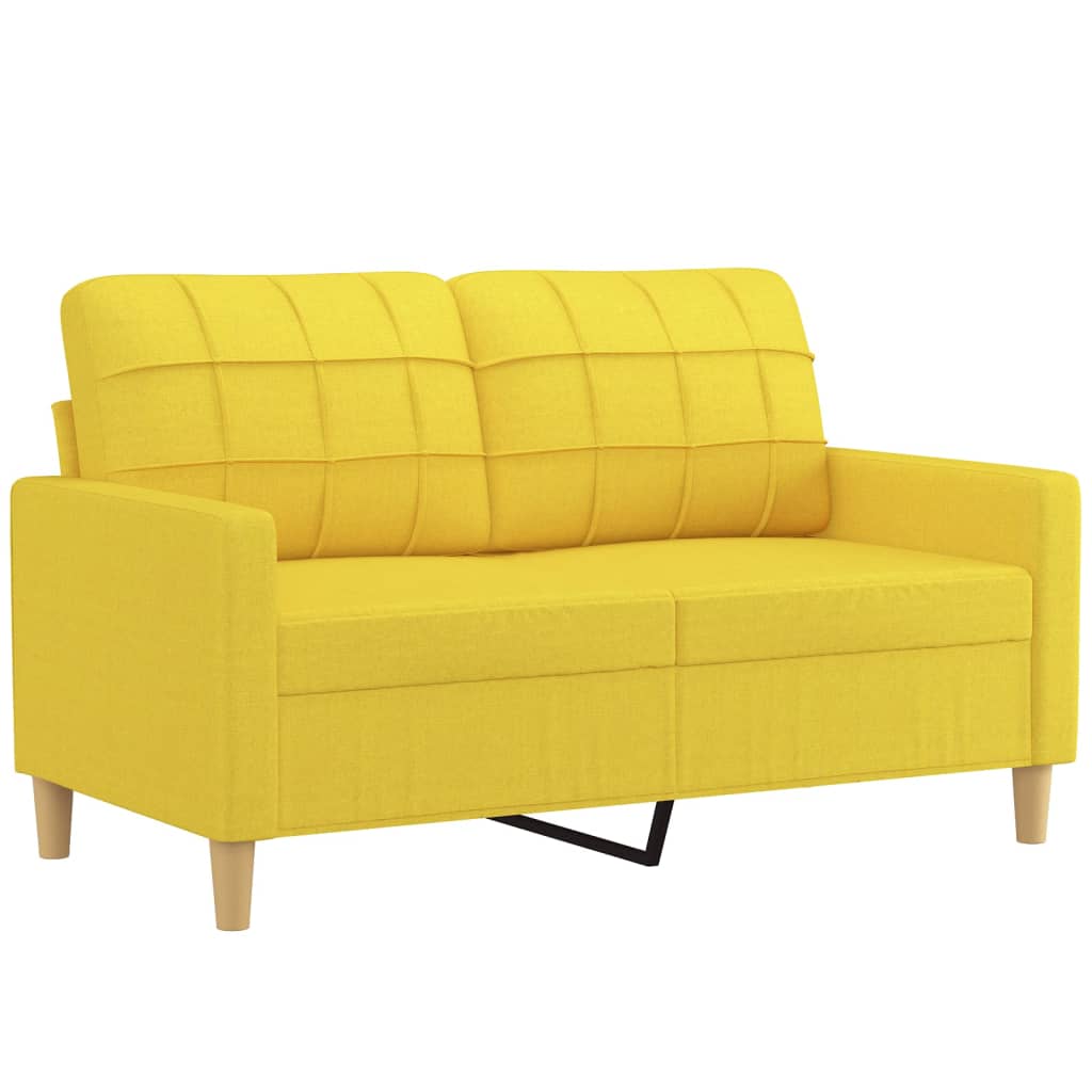 4-dijelni set sofa s jastucima svjetložuti od tkanine