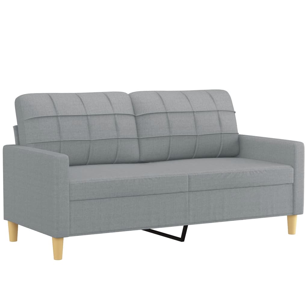 2-dijelni set sofa s jastucima svjetlosivi od tkanine