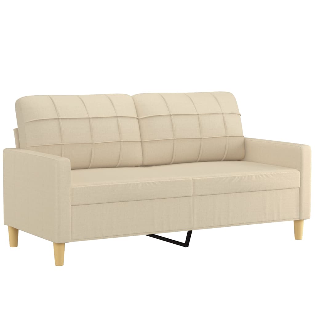 3-dijelni set sofa s jastucima krem od tkanine