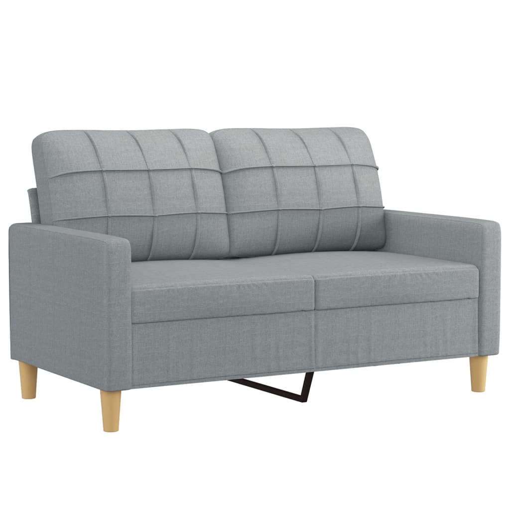 2-dijelni set sofa s jastucima svjetlosivi od tkanine