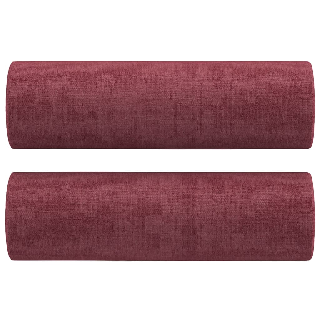 2-dijelni set sofa s jastucima crvena boja vina od tkanine