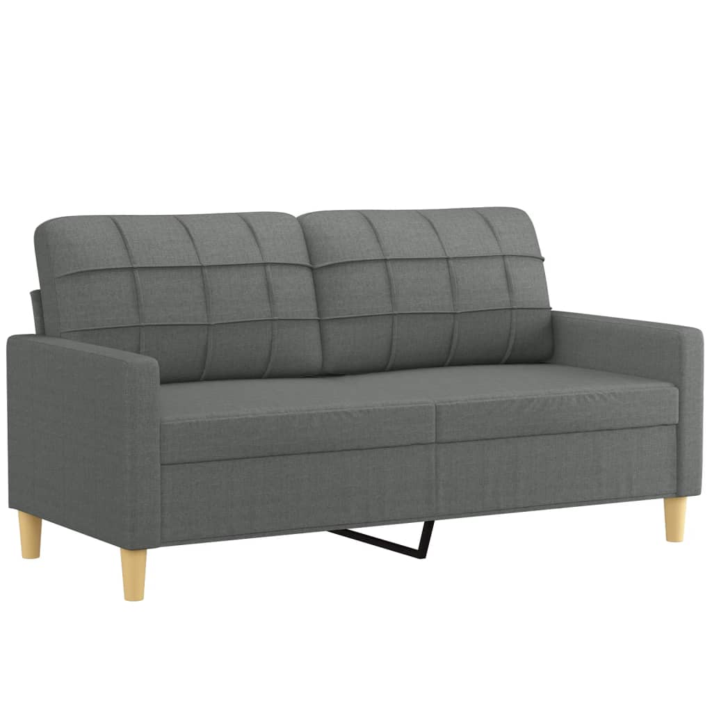 3-dijelni set sofa s jastucima tamnosivi od tkanine