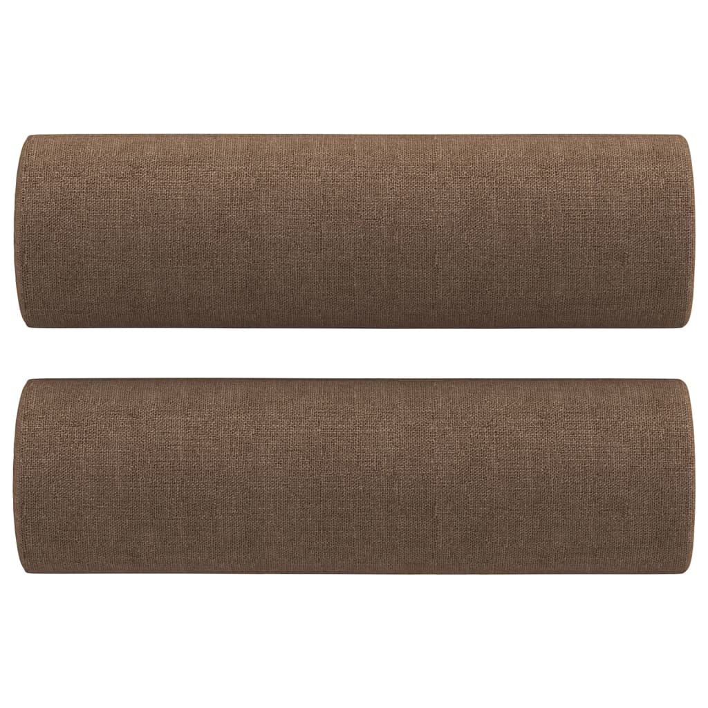 3-dijelni set sofa s jastucima smeđi od tkanine