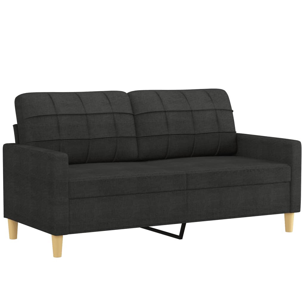 3-dijelni set sofa s jastucima crni od mikrovlakana