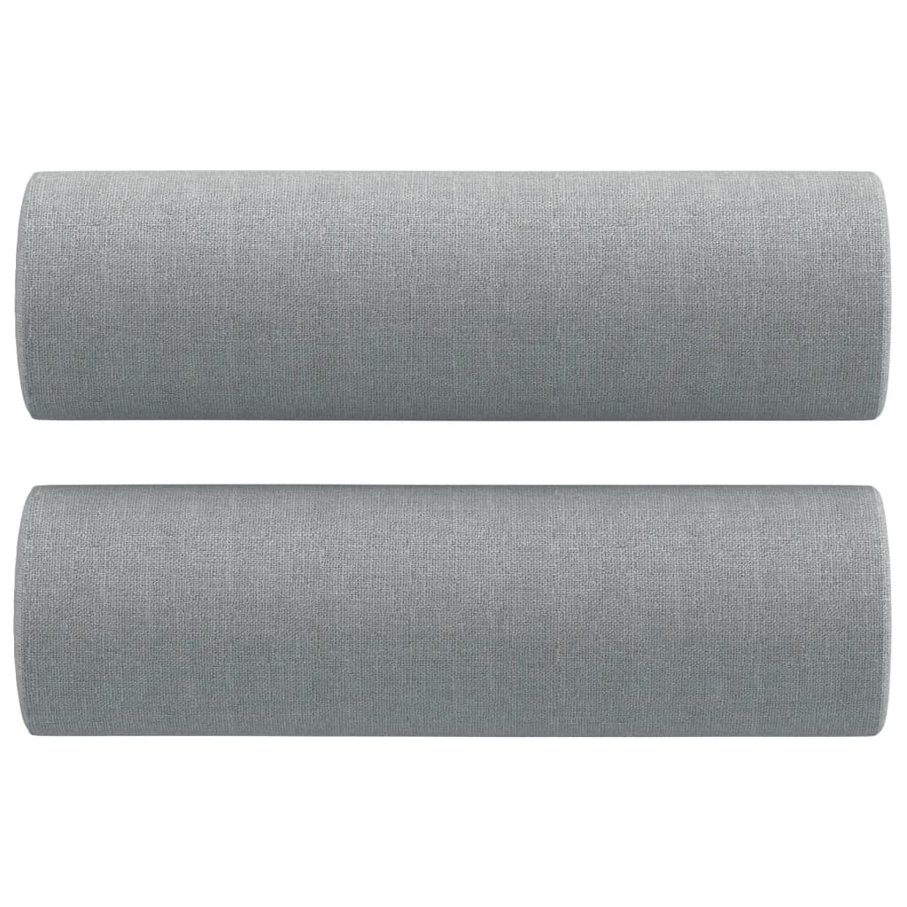 2-dijelni set sofa s jastucima svjetlosivi od tkanine