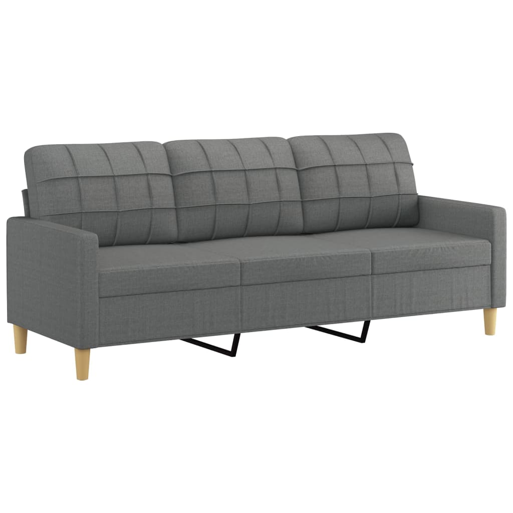 2-dijelni set sofa s jastucima tamnosivi od tkanine