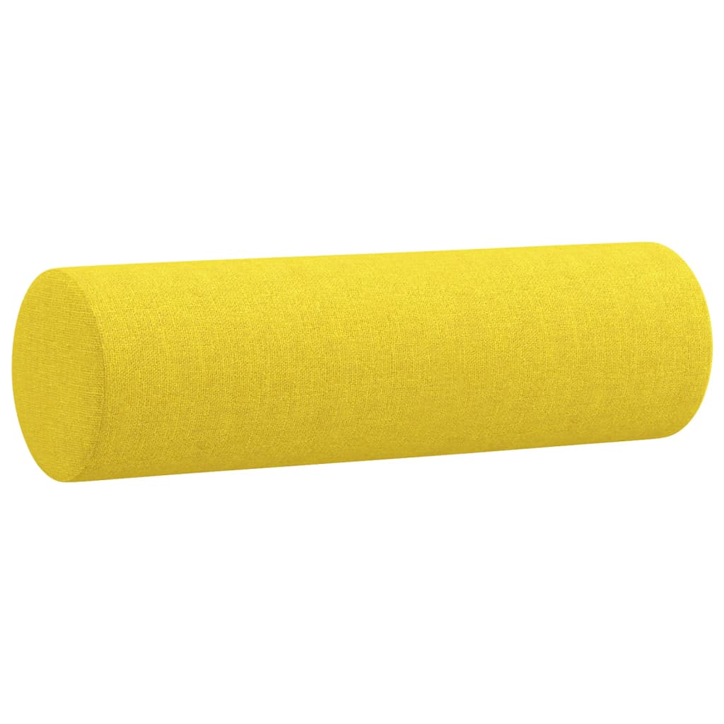 2-dijelni set sofa s jastucima svjetložuti od tkanine