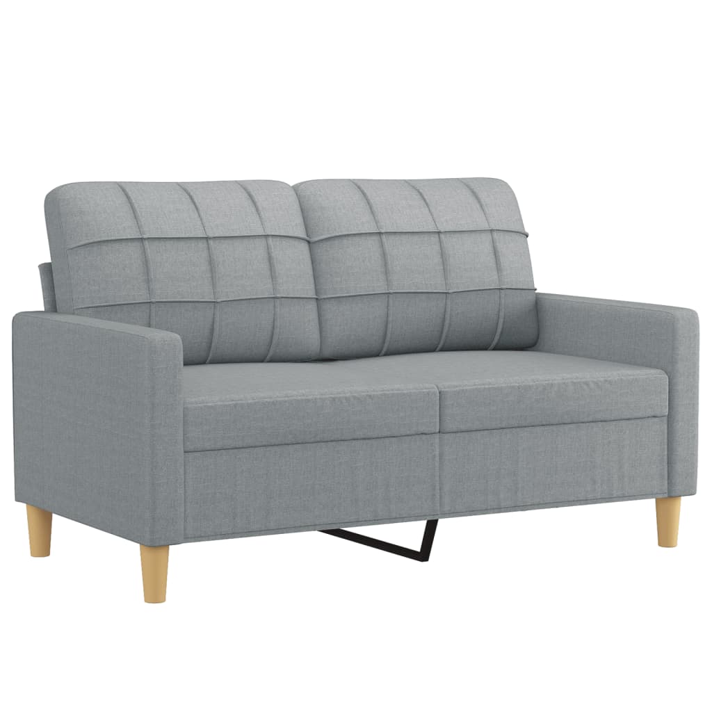3-dijelni set sofa s jastucima svjetlosivi od tkanine