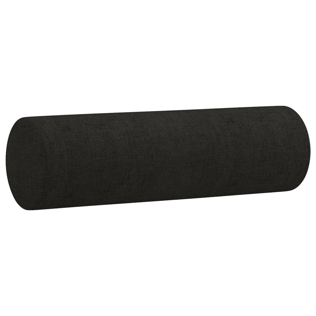 3-dijelni set sofa s jastucima crni od mikrovlakana
