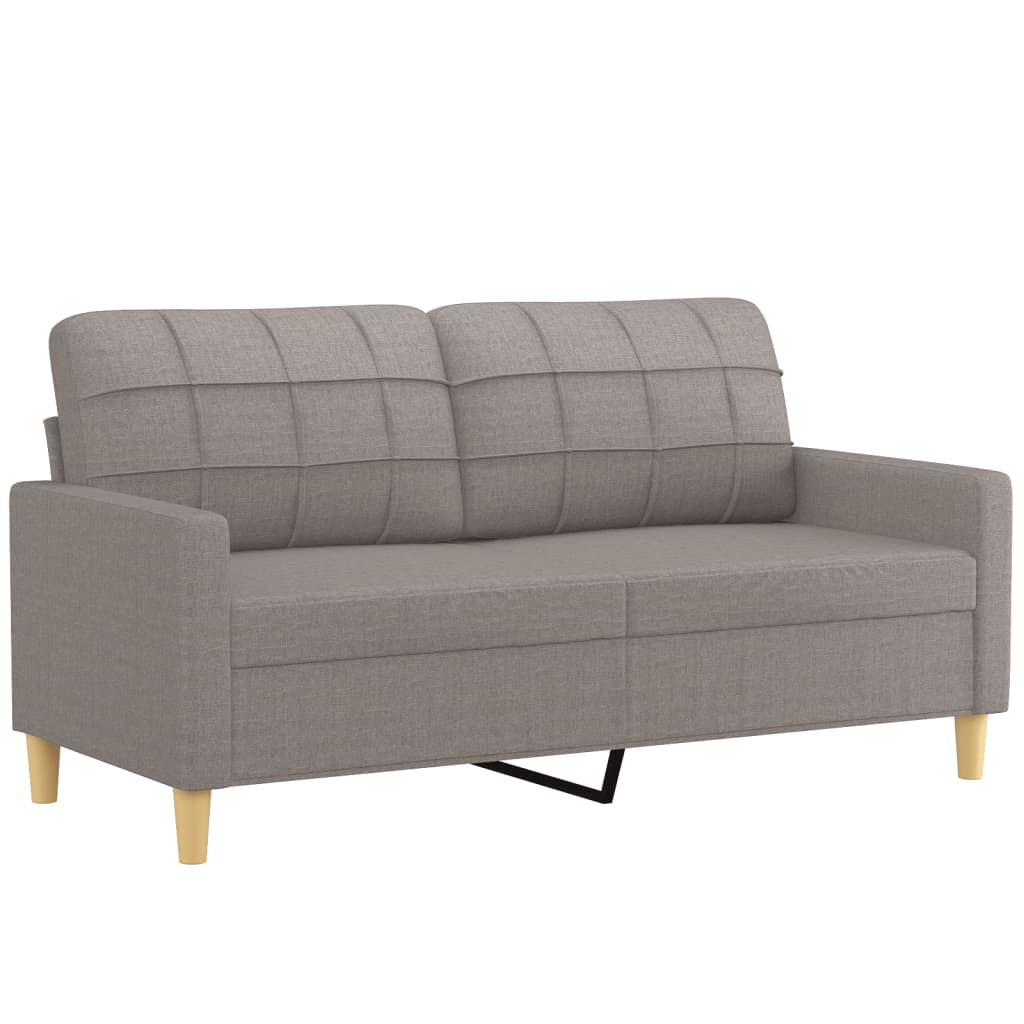3-dijelni set sofa s jastucima smeđesivi od tkanine