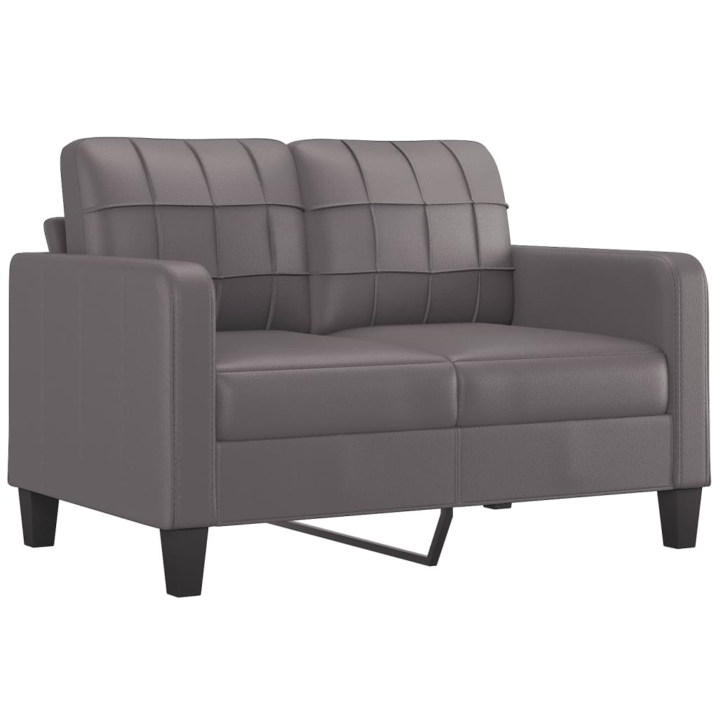 3-dijelni set sofa s jastucima sivi od umjetne kože