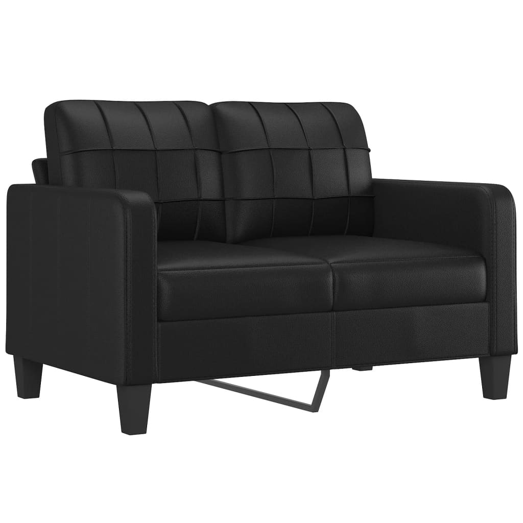 4-dijelni set sofa s jastucima crni od umjetne kože