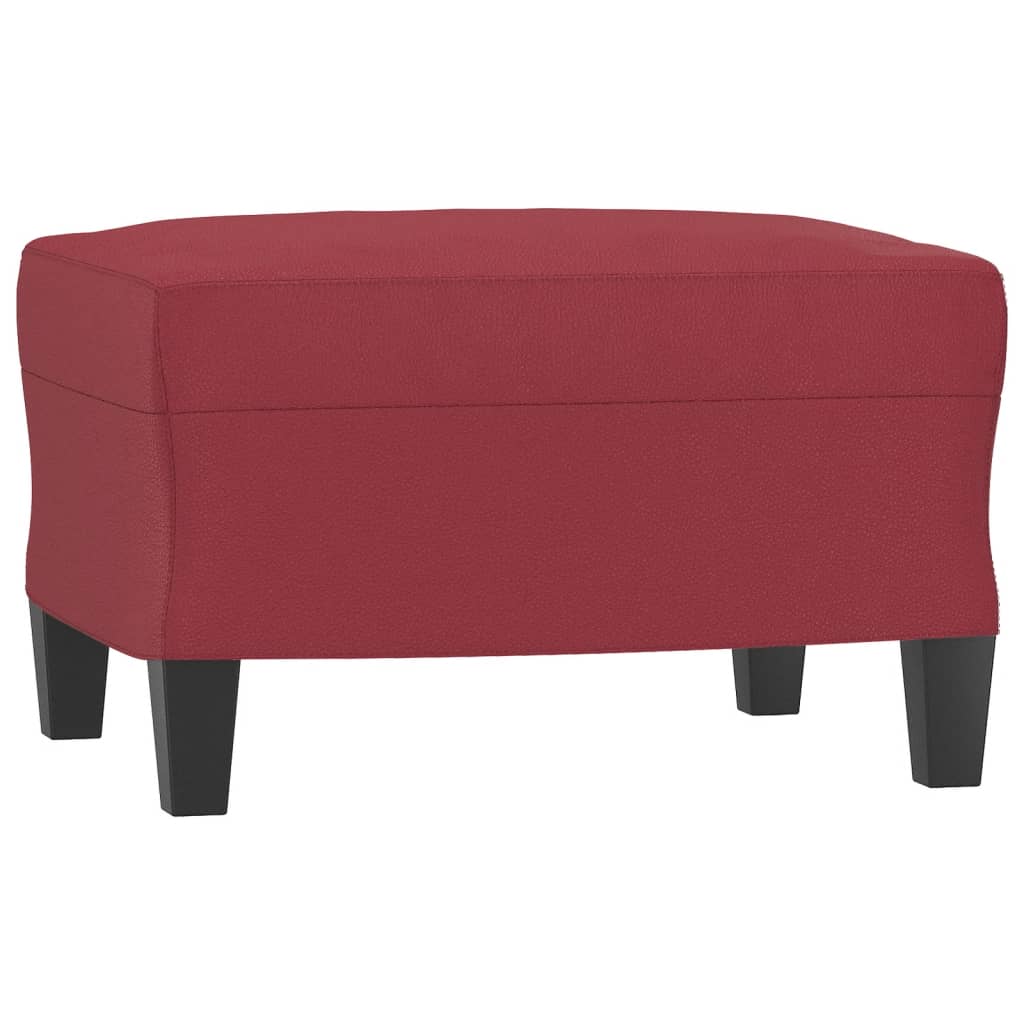 4-dijelni set sofa s jastucima crvena boja vina od umjetne kože
