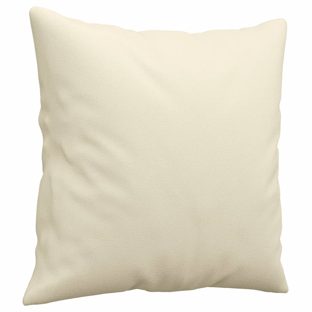 3-dijelni set sofa s jastucima krem od umjetne kože