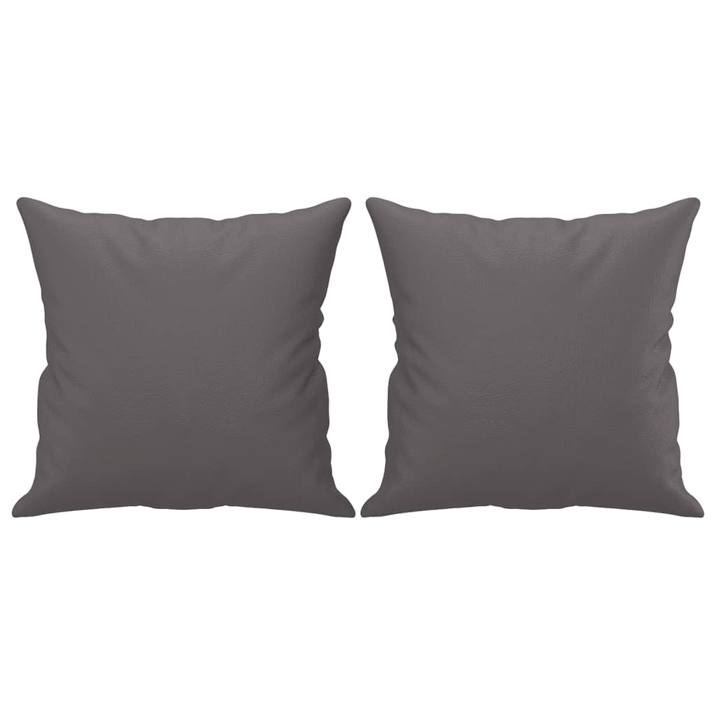 3-dijelni set sofa s jastucima sivi od umjetne kože