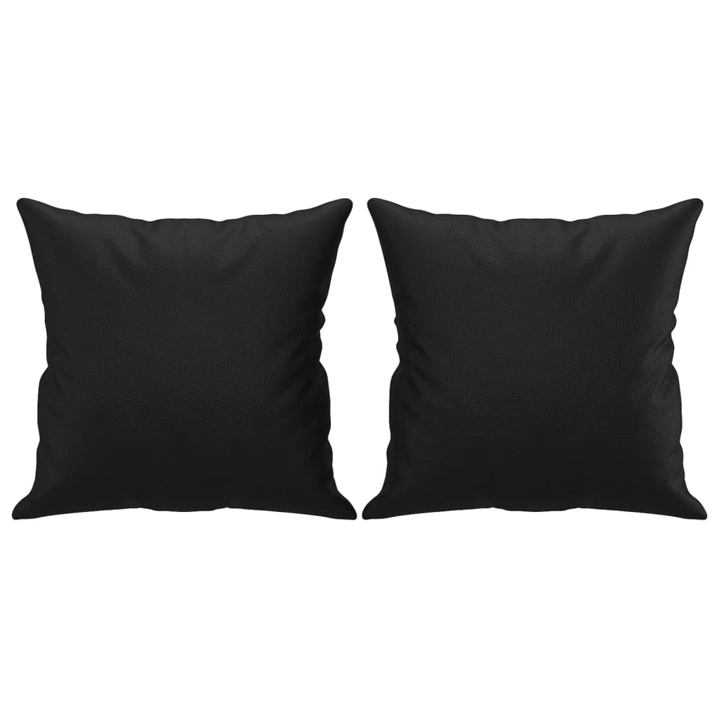 4-dijelni set sofa s jastucima crni od umjetne kože