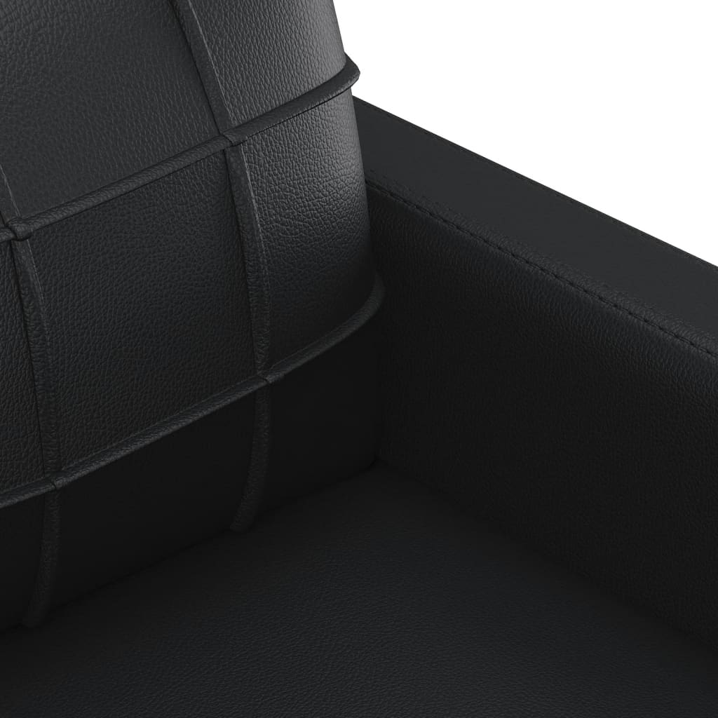 4-dijelni set sofa s jastucima crni od umjetne kože