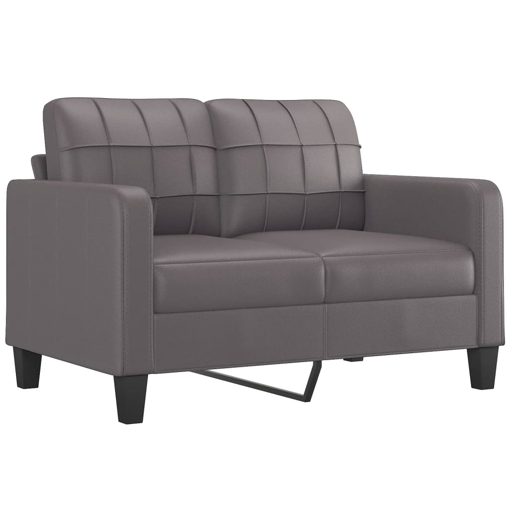 4-dijelni set sofa s jastucima sivi od umjetne kože