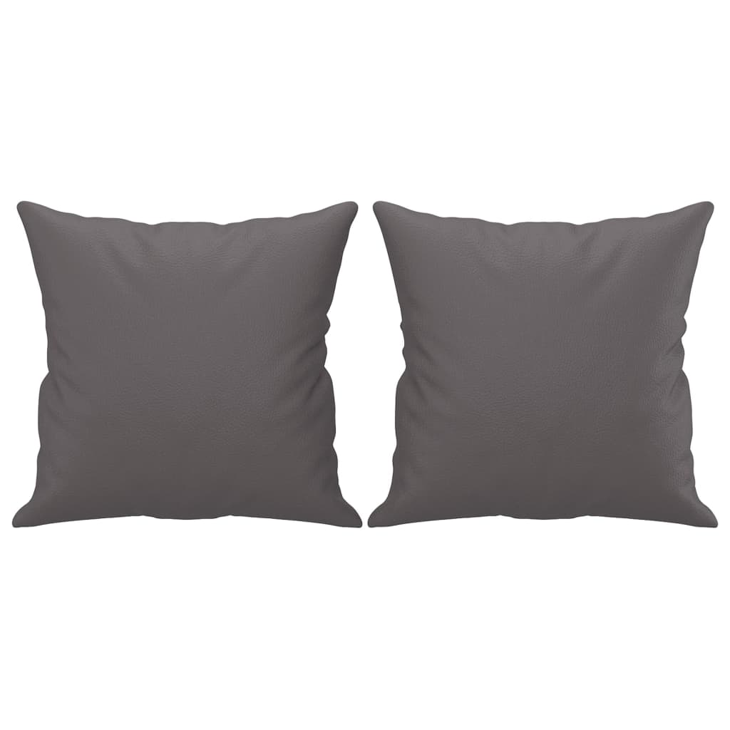 4-dijelni set sofa s jastucima sivi od umjetne kože