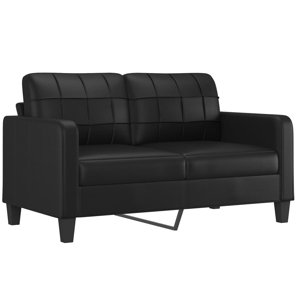 2-dijelni set sofa s jastucima crni od umjetne kože