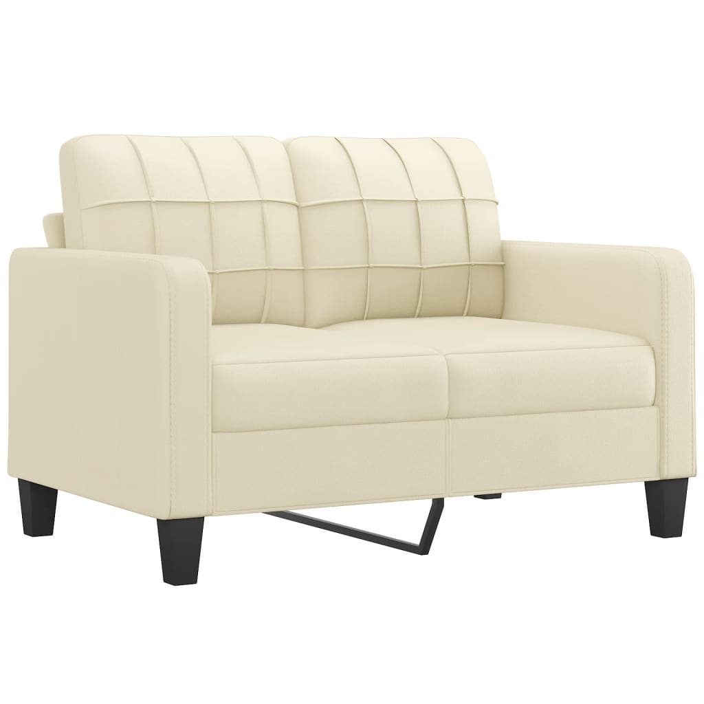 2-dijelni set sofa s jastucima krem od umjetne kože