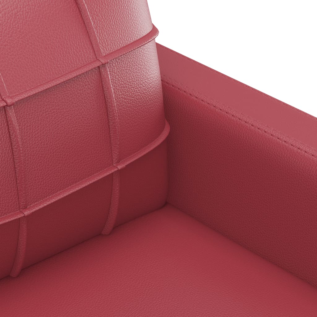 2-dijelni set sofa s jastucima boja vina od umjetne kože